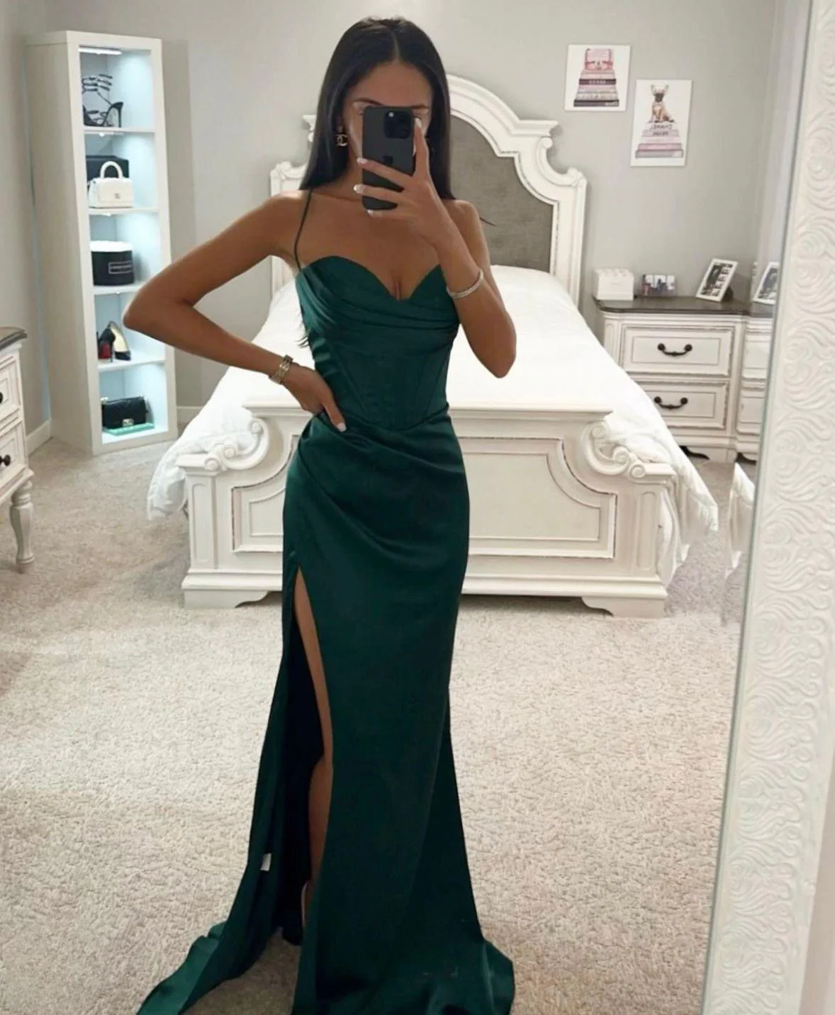 Women’s Split Evening Dress – Soline Floor-Length Formal Gown - Perfect for parties or weddings