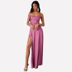 Amelia | Women’s Backless Maxi Dress with High Side Slit