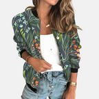 Stephanie Women’s Bomber Jacket with Floral Print – Casual Wear