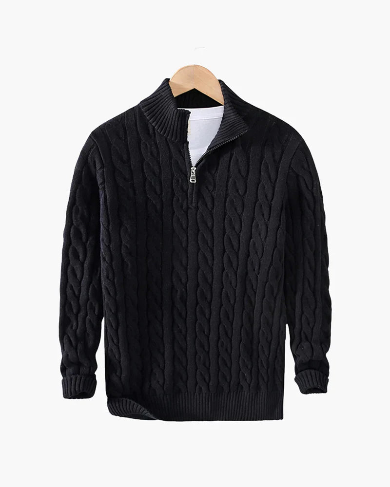 Cannes Half Zip Sweater - Black