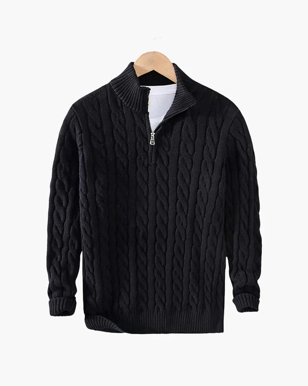 Cannes Half Zip Sweater - Black