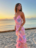 Eden| Elegant Flowing Spaghetti Straps Maxi Dress