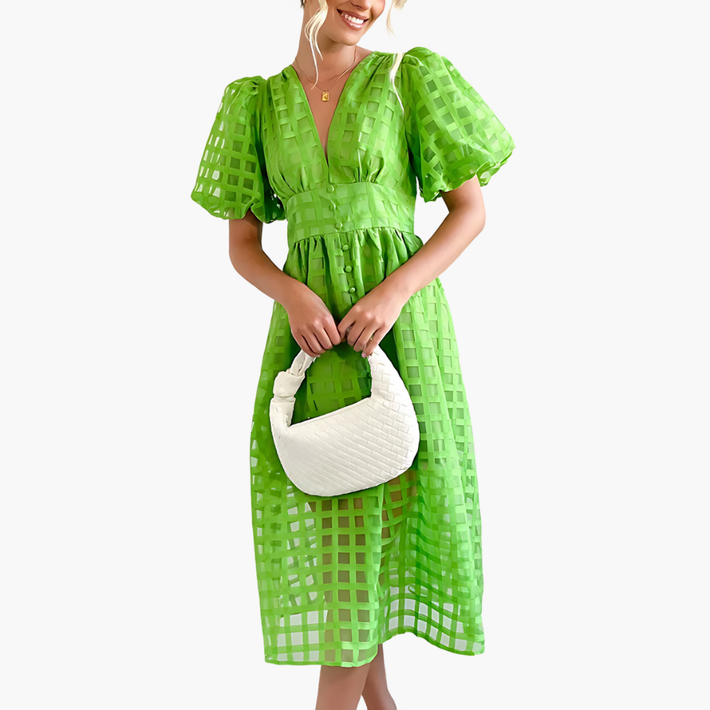 Adela | Elegant Summer Midi Dress for Effortless Style