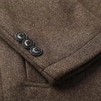 James | Men’s Mid-Length Stand Collar Overcoat - Faux Wool Formal Winter Coat