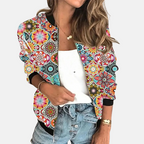 Stephanie Women’s Bomber Jacket with Floral Print – Casual Wear