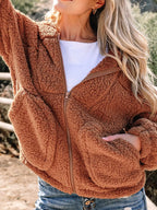 Kate | Women's Oversized Zip Up Teddy Fleece Jacket