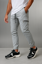 Luxe Cargo Pants - Light Grey