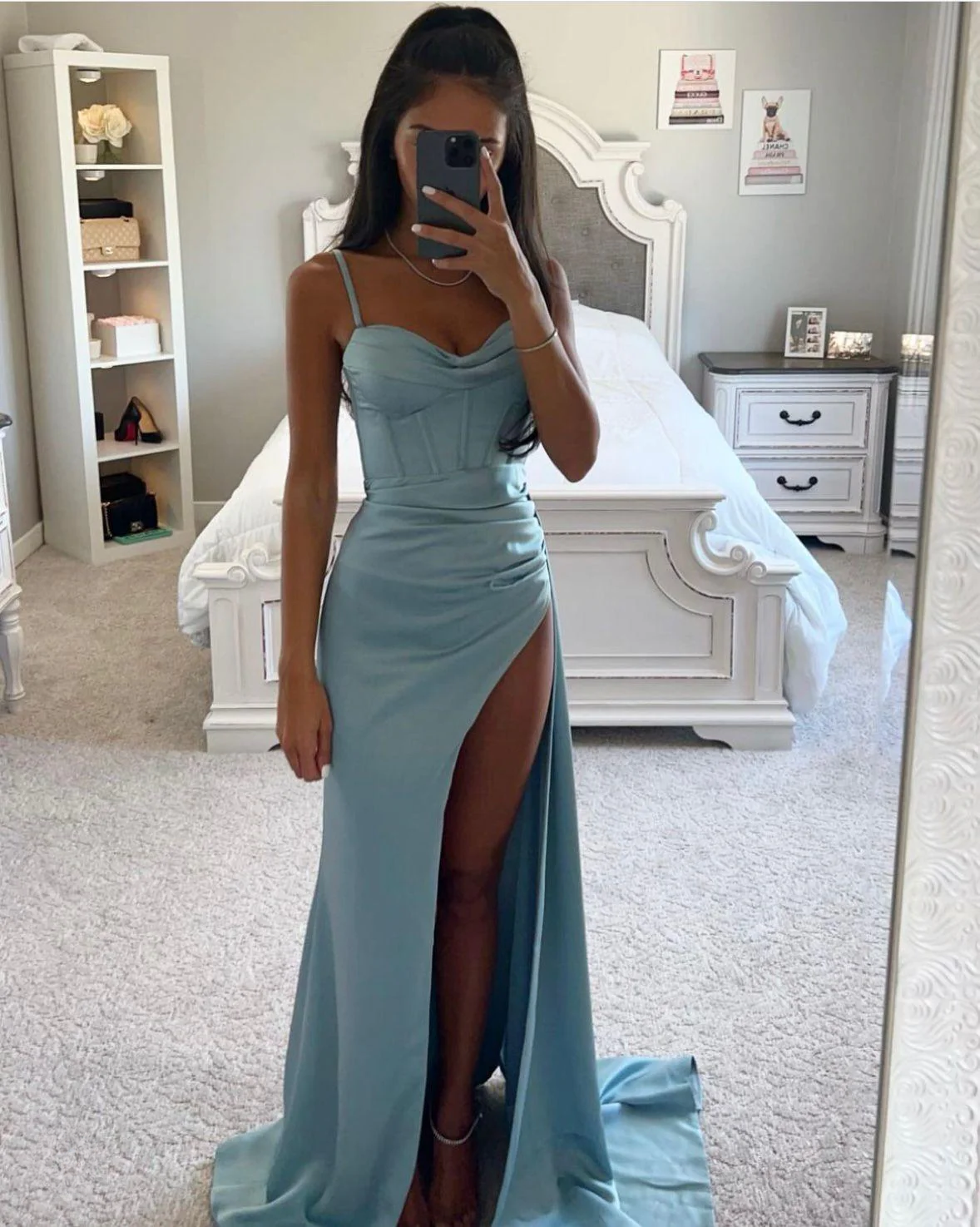 Women’s Split Evening Dress – Soline Floor-Length Formal Gown - Perfect for parties or weddings