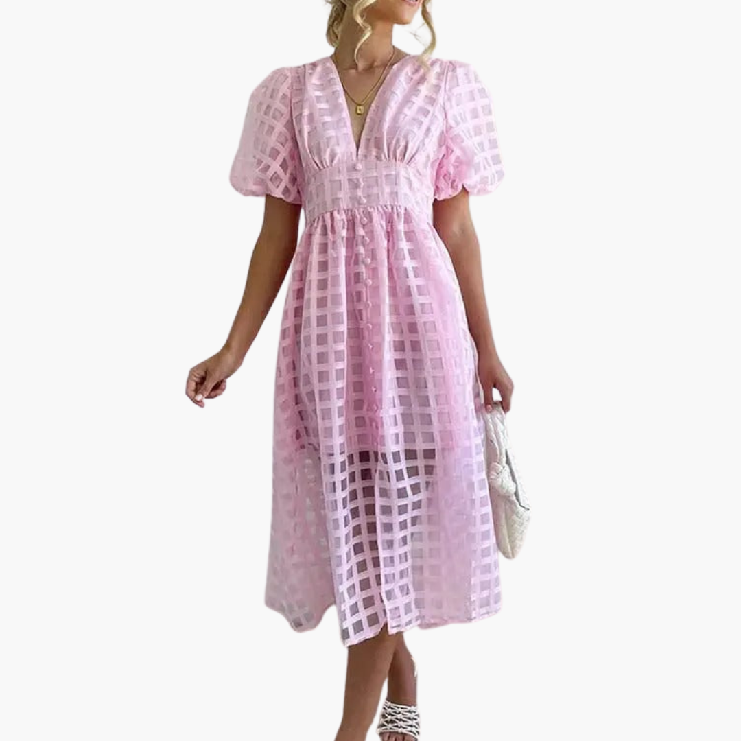 Adela | Elegant Summer Midi Dress for Effortless Style