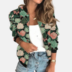 Stephanie Women’s Bomber Jacket with Floral Print – Casual Wear