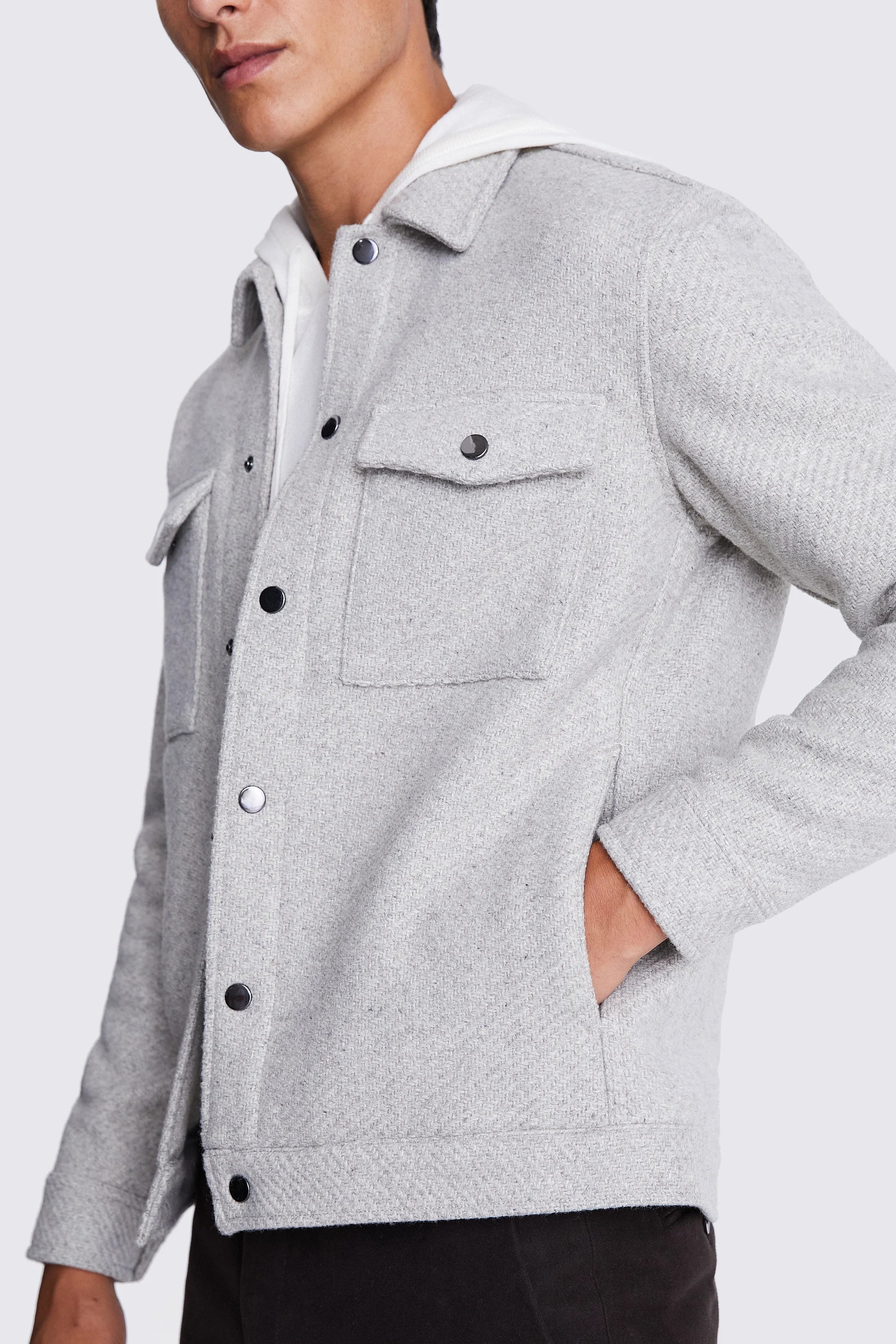 James | Mens Tailored Fit Overshirt Jacket - Button Down Jacket