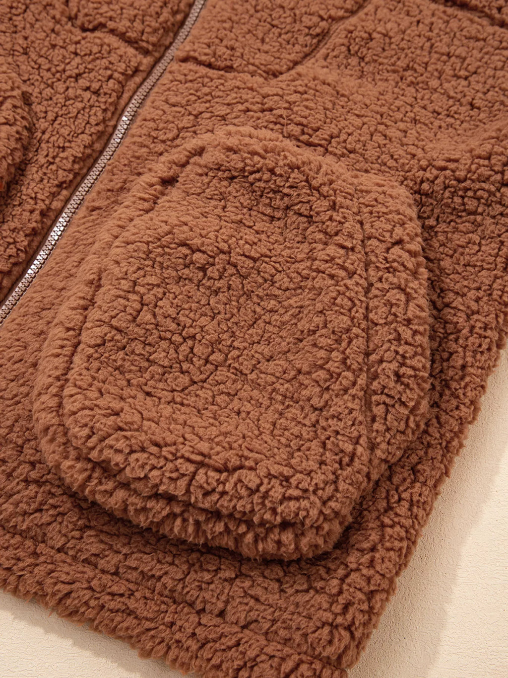 Kate | Women's Oversized Zip Up Teddy Fleece Jacket