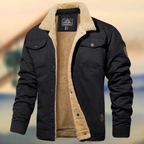 David | Men’s Sherpa Collar Casual Winter Jacket  - Warm Fleece Lined
