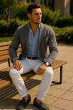 Men’s Slim Fit Smart Casual Blazer – Tailored Lightweight Jacket with Notch Lapel and Chest Pocket