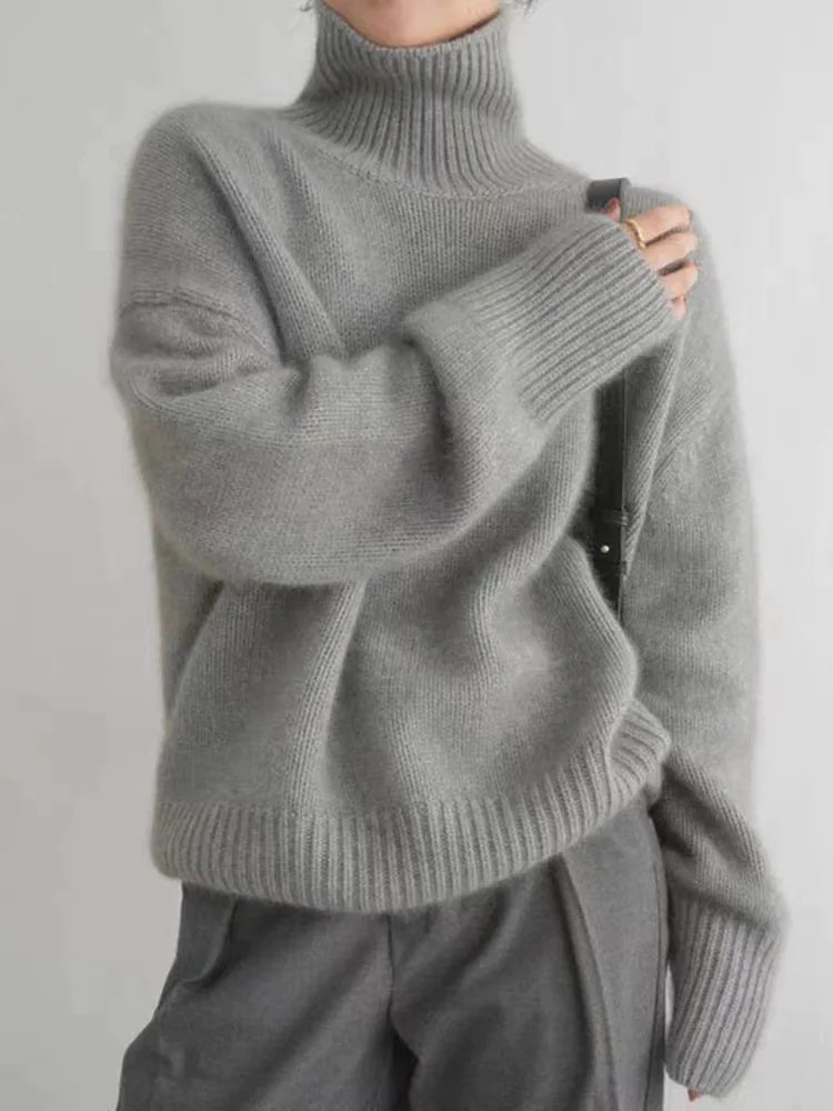 Turtleneck cashmere sweater - Linen
