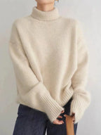 Turtleneck cashmere sweater - Linen