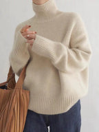 Turtleneck cashmere sweater - Linen