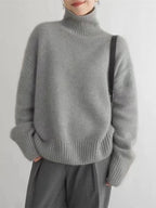 Turtleneck cashmere sweater - Linen