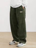 Men’s Relaxed Fit Corduroy Trousers – Casual Skater Streetwear Pants