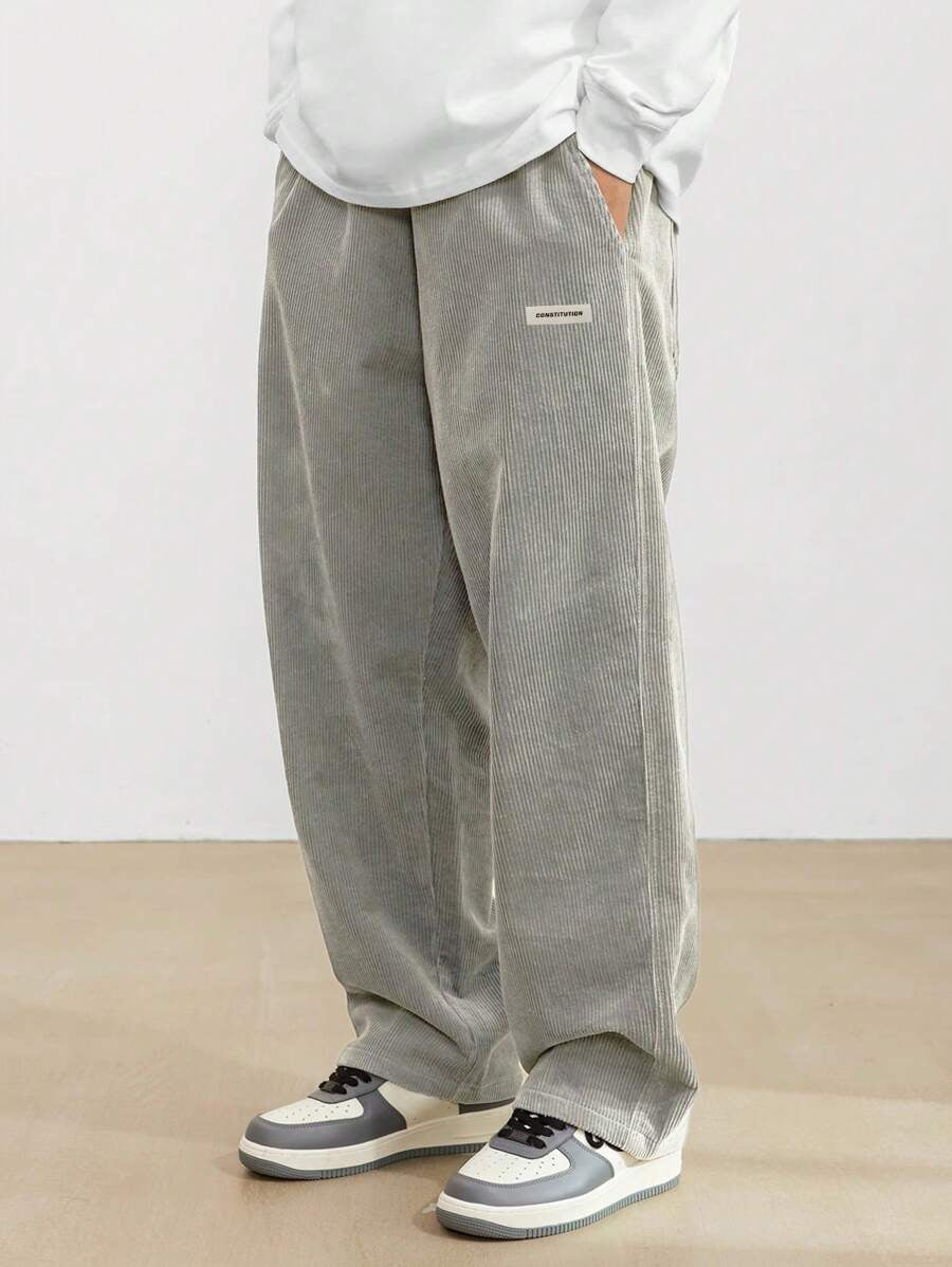 Men’s Relaxed Fit Corduroy Trousers – Casual Skater Streetwear Pants