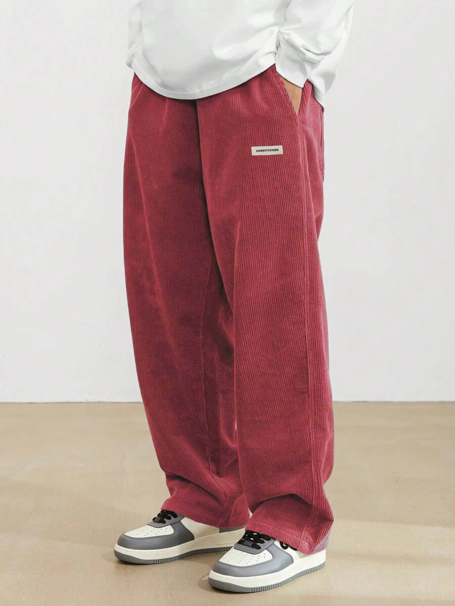 Men’s Relaxed Fit Corduroy Trousers – Casual Skater Streetwear Pants