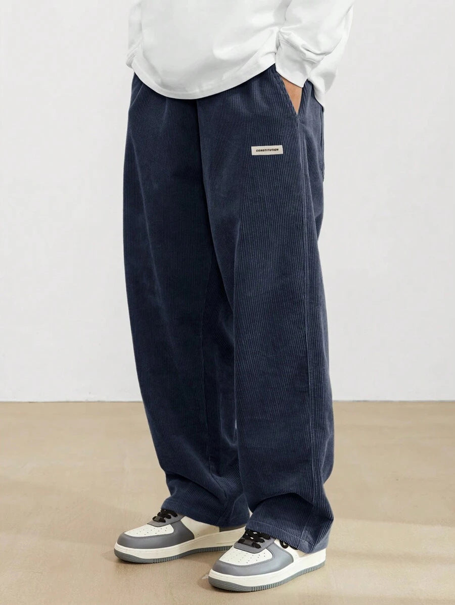 Men’s Relaxed Fit Corduroy Trousers – Casual Skater Streetwear Pants