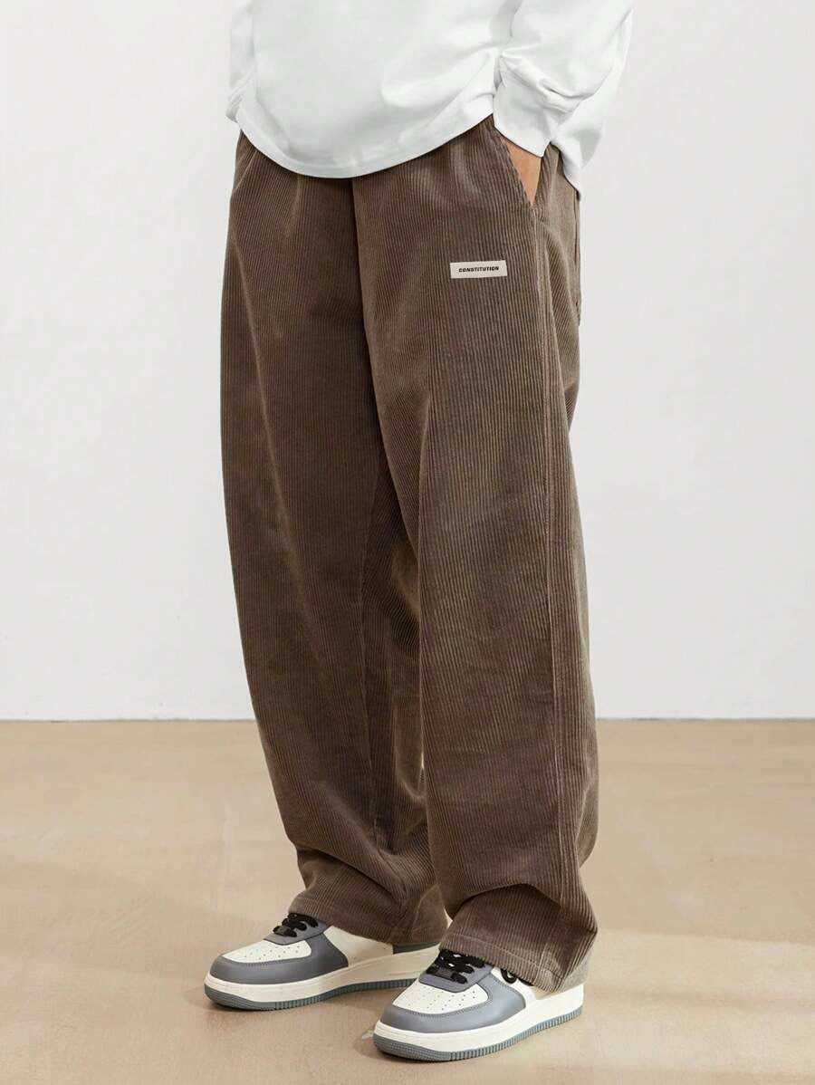 Men’s Relaxed Fit Corduroy Trousers – Casual Skater Streetwear Pants