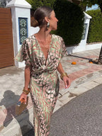 Women’s Elegant Wrap Cocktail Dress - Summer Maxi Dress