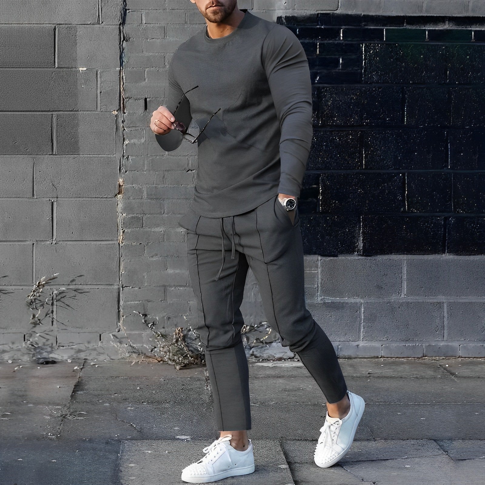 Men’s Cotton Jogger Set – Regular Fit Two Piece Tracksuit