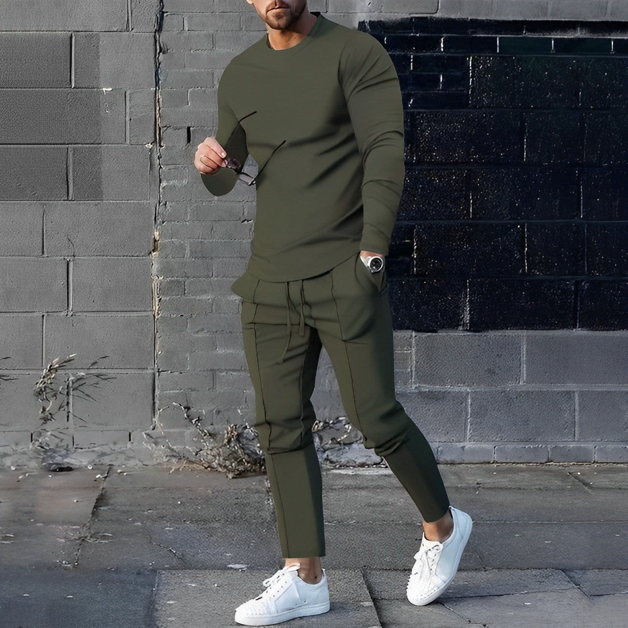 Men’s Cotton Jogger Set – Regular Fit Two Piece Tracksuit