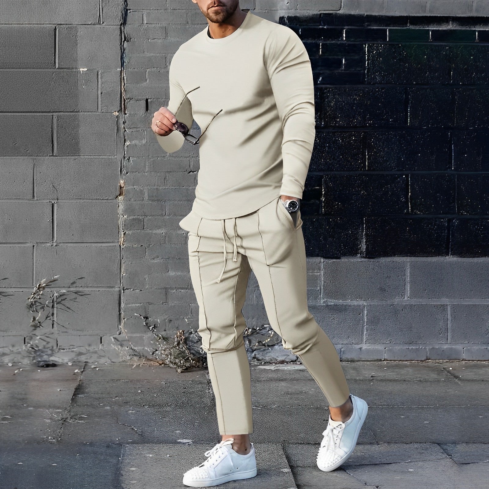 Men’s Cotton Jogger Set – Regular Fit Two Piece Tracksuit