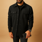 Men’s Tailored Fit Button Front Shirt – Regular Fit Long Sleeve Jacket