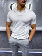Cuban Collar Polo Shirt - White