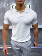 Cuban Collar Polo Shirt - White