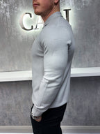 Long sleeve zip polo - Grey