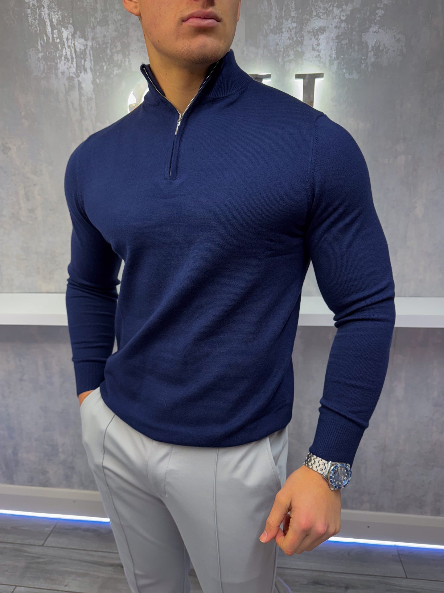 The Costello - Half Zip Sweater - Navy