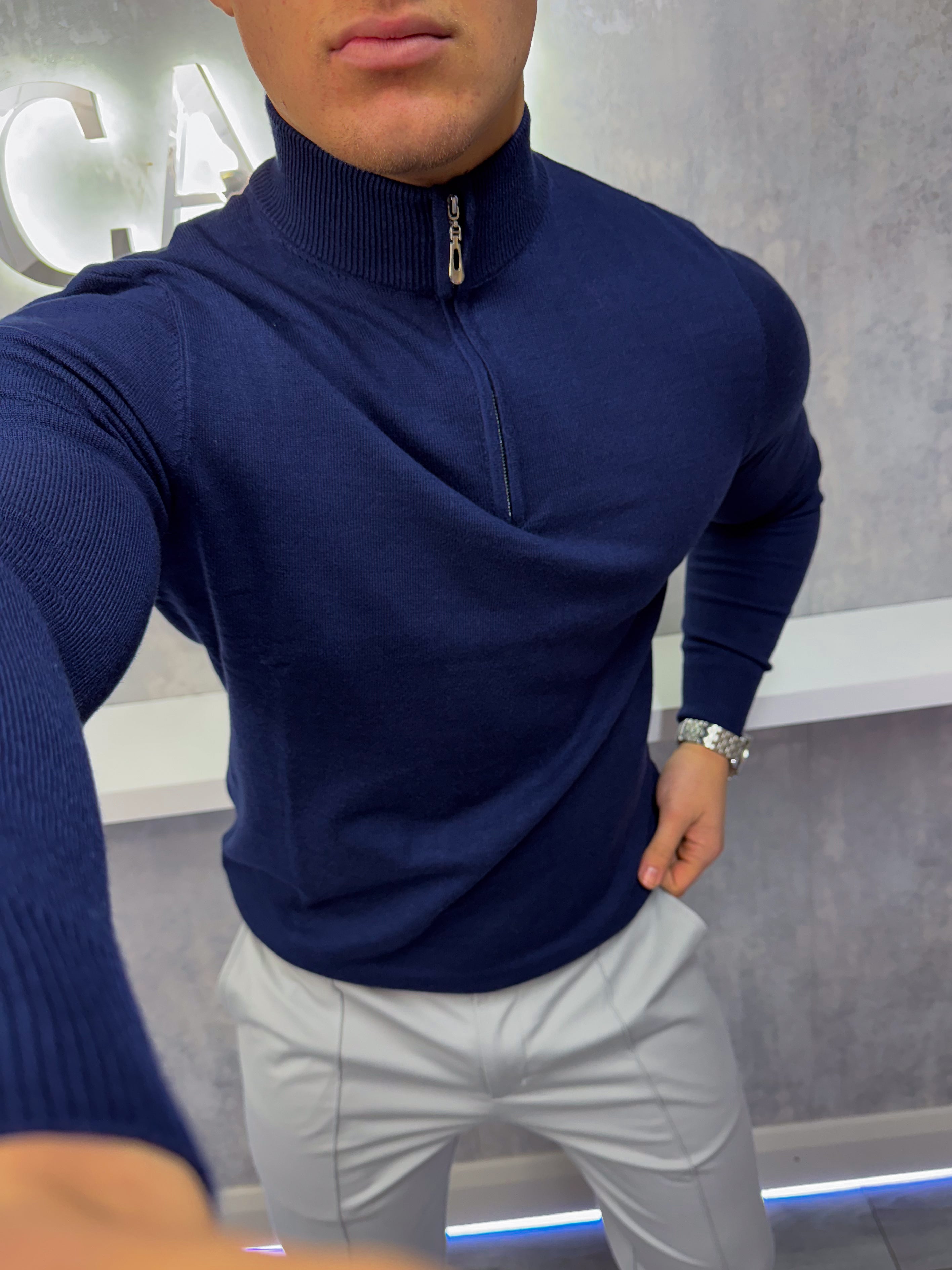 The Costello - Half Zip Sweater - Navy