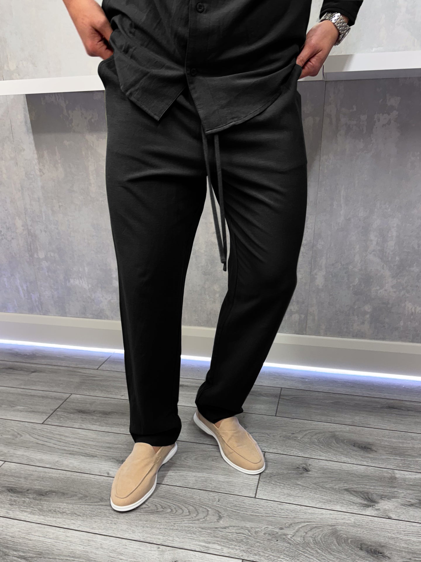 The linen trousers - Black
