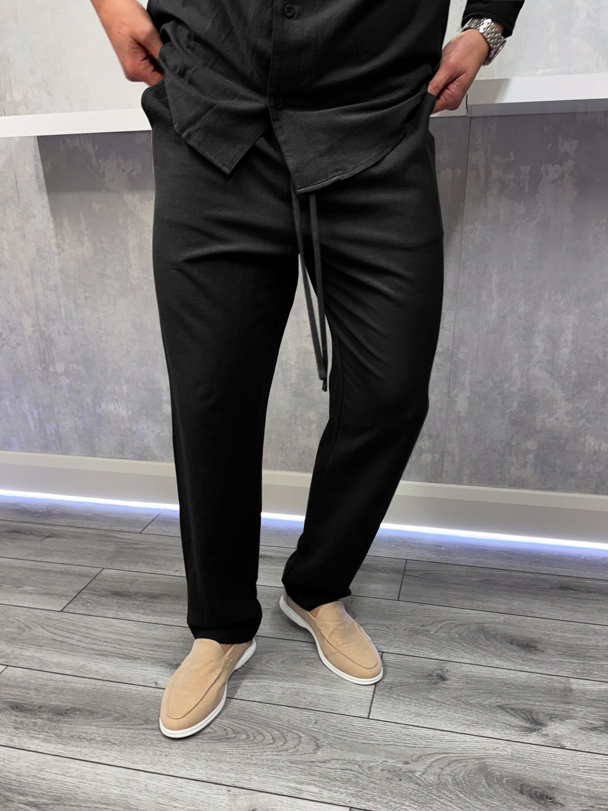 The linen trousers - Black