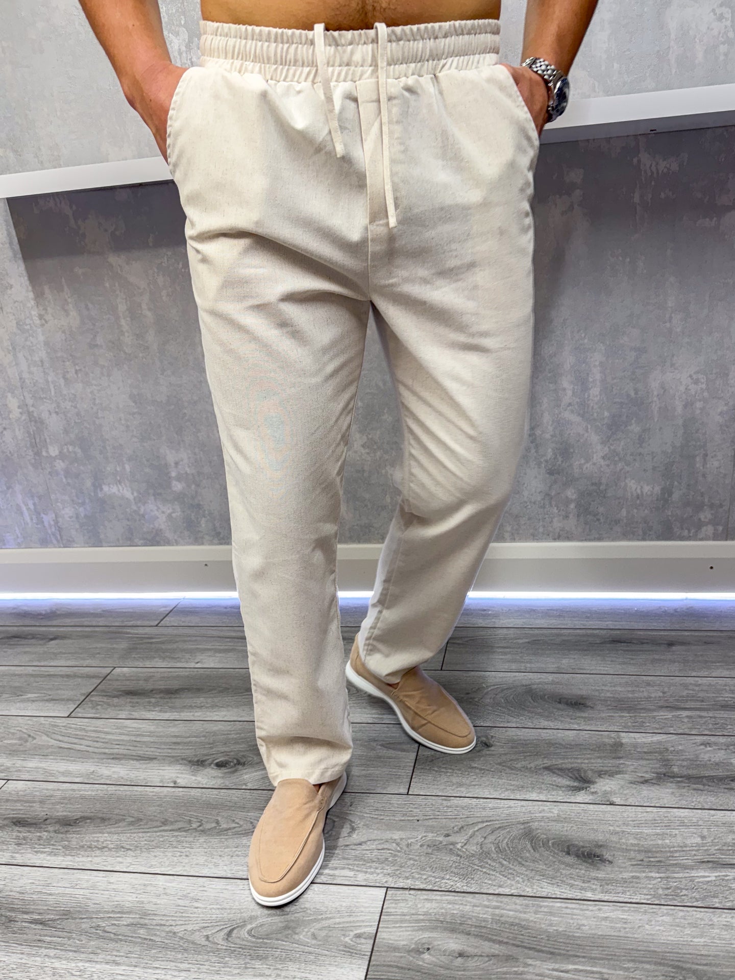 The linen trousers - Oatmeal