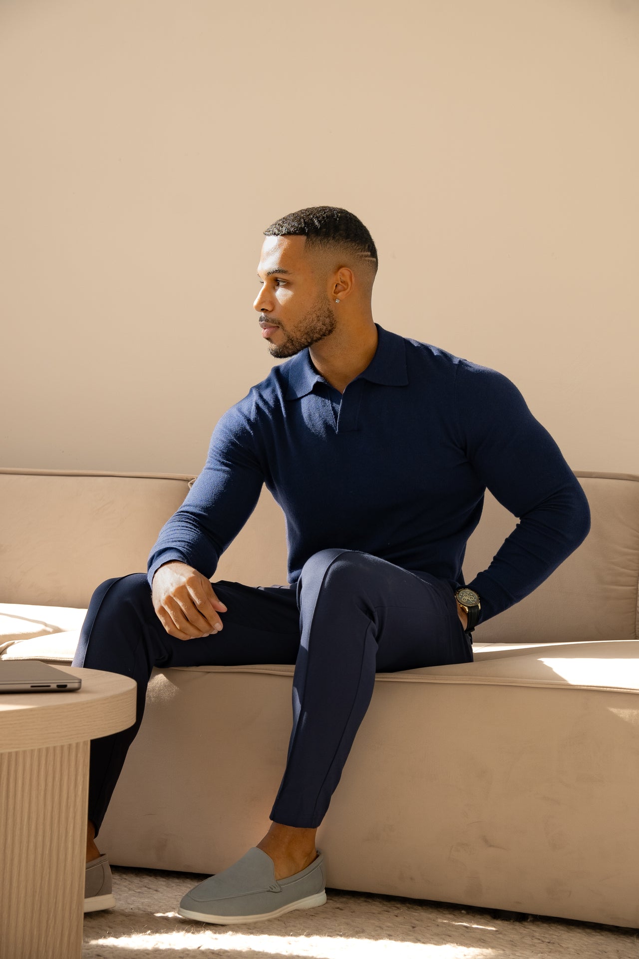 Rockefeller long Sleeve Polo Shirt - Navy