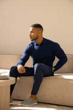 Rockefeller long Sleeve Polo Shirt - Navy