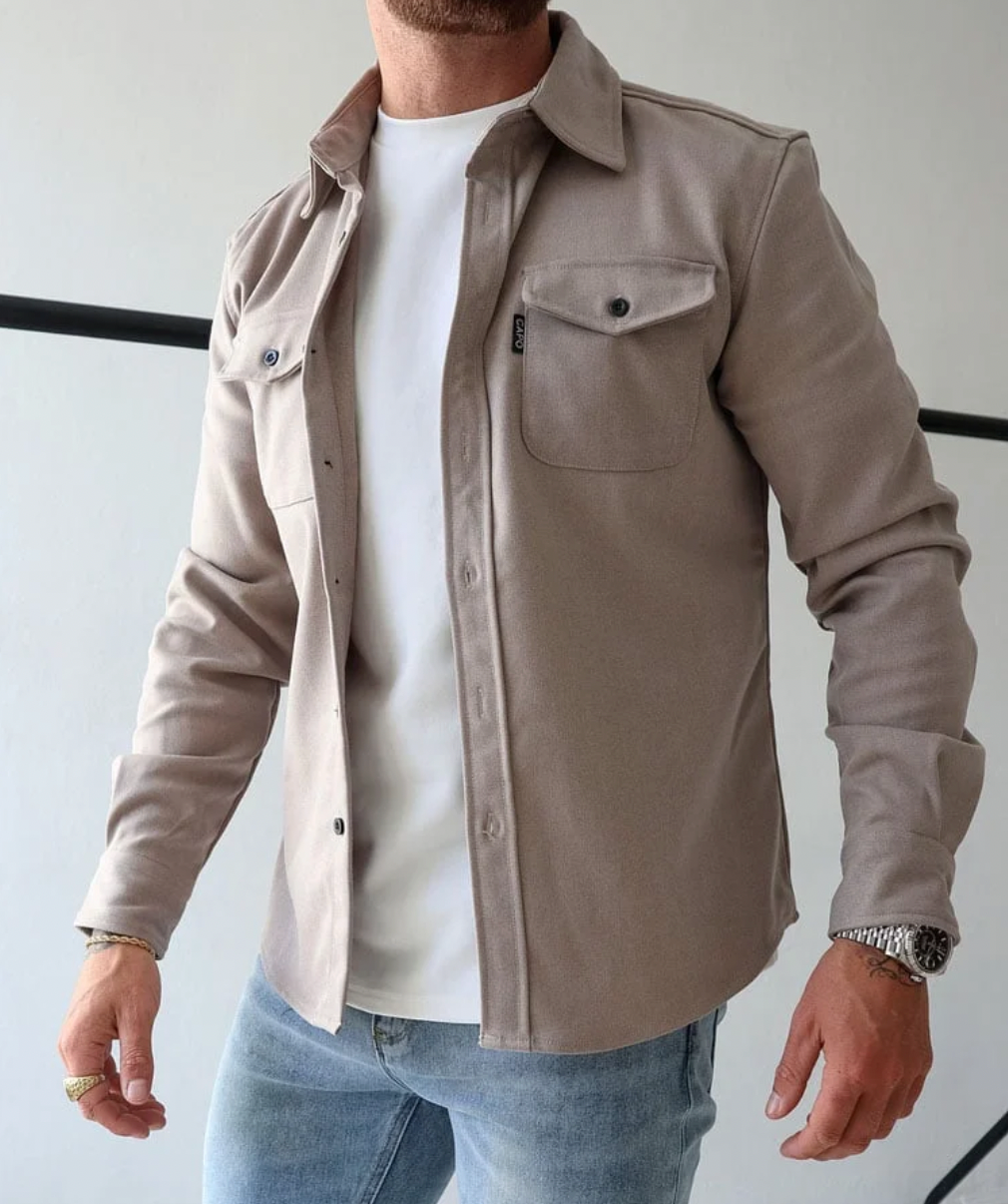 Men’s Tailored Fit Long Sleeve Shirt – Clean Modern Style