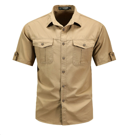 Michael Men’s Short Sleeve Cargo Shirt for Outdoor Activities