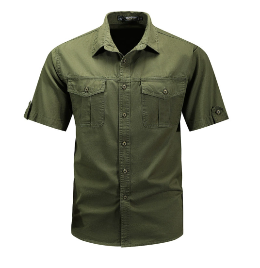 Michael Men’s Short Sleeve Cargo Shirt for Outdoor Activities