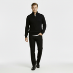 Men’s Cable Knit Quarter Zip Sweater – Long Sleeve Stand Collar Jumper – Classic Smart Casual Knitwear