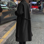 Womens Long Belted Winter Overcoat with Classic Tailoring