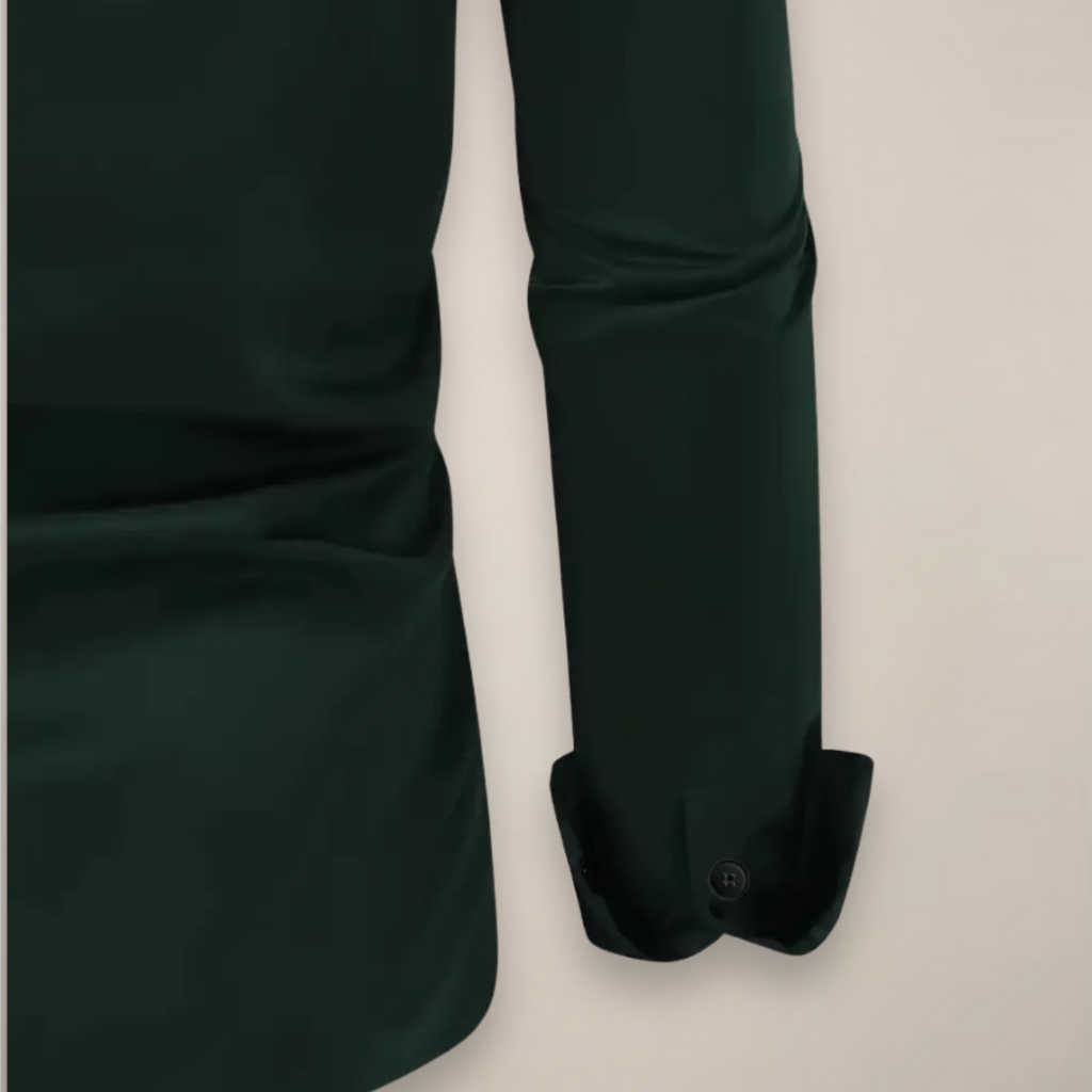 Men’s Long Sleeve Notched Collar Shirt – Smart Business Casual Wear