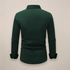 Men’s Long Sleeve Notched Collar Shirt – Smart Business Casual Wear