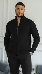 Jamie | Men's Full Zip Ribbed Knit Sweater